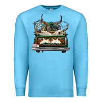 Ocean Blue cowhide and hunter truck olivia Premium Sweatshirt - OliviaCreatesArt