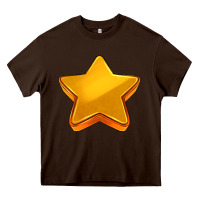 Chocolate Brown 3d golden stars Heavy Core Tee - AdoDesignShop