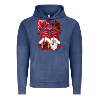 Vintage Denim valentines day gnomies Vintage Hoodie - NancyCooperArtShop