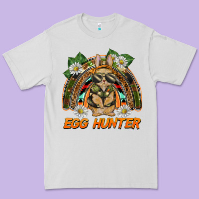 Easter Egg Hunter  Rabbit Rainbow Premium Tee Designed By Barkaloodesign