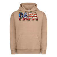Pigment Burro American Flag Papa 4th of July Urban Hoodie - LillyAllenDesigns