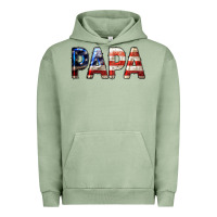 Pigment Oil Green American Flag Papa 4th of July Urban Hoodie - LillyAllenDesigns