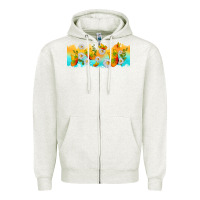 Oatmeal Heather butterflies summer Zipper Hoodie - TumblerDesignByShophia