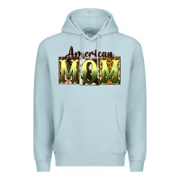 Blue Mist American Mom Mother's Day Premium Hoodie - CowGirlArtShop
