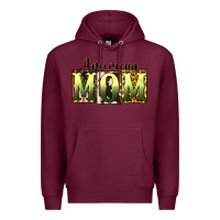 Burgundy American Mom Mother's Day Premium Hoodie - CowGirlArtShop
