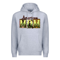 Heather Grey American Mom Mother's Day Premium Hoodie - CowGirlArtShop
