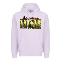 Lilac American Mom Mother's Day Premium Hoodie - CowGirlArtShop