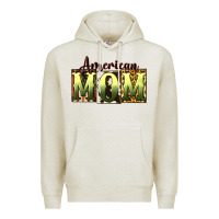 Oatmeal Heather American Mom Mother's Day Premium Hoodie - CowGirlArtShop