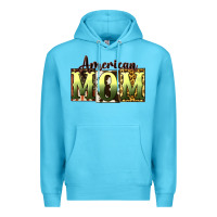 Ocean Blue American Mom Mother's Day Premium Hoodie - CowGirlArtShop