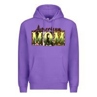 Purple American Mom Mother's Day Premium Hoodie - CowGirlArtShop
