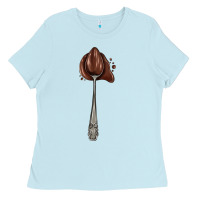 Baby Blue spoon with chocolate Ladies Tee - AdoDesignShop