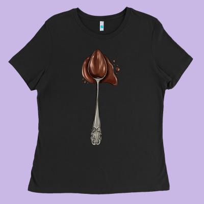 Spoon With Chocolate Ladies Tee Designed By Adodesignshop