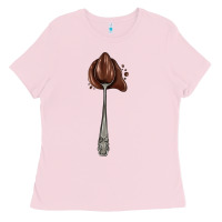 Bubblegum Pink spoon with chocolate Ladies Tee - AdoDesignShop