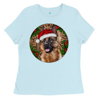 Baby Blue German Shepherd Christmas Ladies Tee - RanaPortraitStore