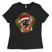 Black German Shepherd Christmas Ladies Tee - RanaPortraitStore