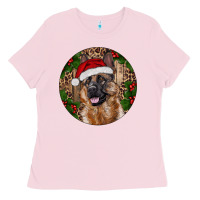 Bubblegum Pink German Shepherd Christmas Ladies Tee - RanaPortraitStore