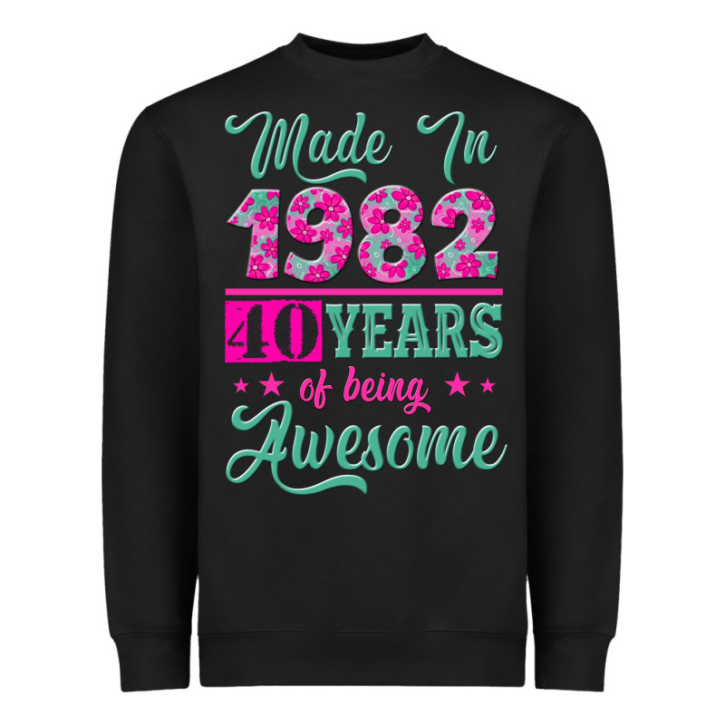 Made In 1982, 40 Years Of Being Awesome Heavyweight Sweatshirt by Jasminsmagicworld | Teevron