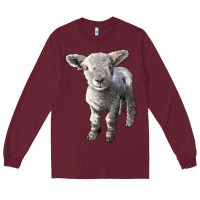 Burgundy southdown baby sheep Long Sleeve Tee - LillyAllenDesigns