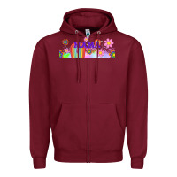 Burgundy boho retro floral mama Zipper Hoodie - TumblerDesignByShophia