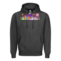 Charcoal Heather boho retro floral mama Zipper Hoodie - TumblerDesignByShophia