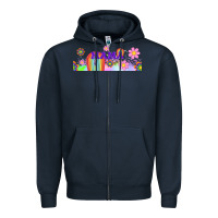 Navy boho retro floral mama Zipper Hoodie - TumblerDesignByShophia