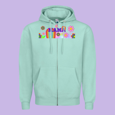 Boho Retro Floral Mama Zipper Hoodie Designed By Tumblerdesignbyshophia