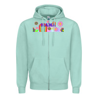 Seafoam boho retro floral mama Zipper Hoodie - TumblerDesignByShophia