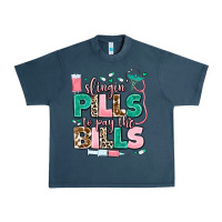 Midnight Navy slingin' pills to pay the bills Urban Heavy Tee - MaliasSmallBusiness