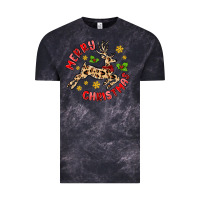 Cloud Black merry christmas deer Vintage Tee - MaliasSmallBusiness