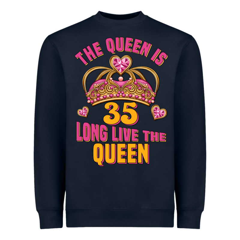 The Queen Is 35 Long Live The Queen Heavyweight Sweatshirt by Jasminsmagicworld | Teevron