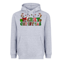 Heather Grey merry christmas Heavyweight Hoodie - OliviaCreatesArt