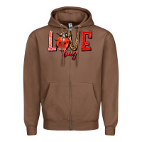 Chestnut Love bug Zipper Hoodie - HowdyJamesFarm