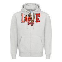 Dove Grey Love bug Zipper Hoodie - HowdyJamesFarm