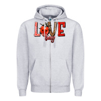 Heather Grey Love bug Zipper Hoodie - HowdyJamesFarm