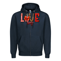 Navy Love bug Zipper Hoodie - HowdyJamesFarm