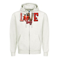 Oatmeal Heather Love bug Zipper Hoodie - HowdyJamesFarm