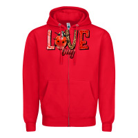 Red Love bug Zipper Hoodie - HowdyJamesFarm