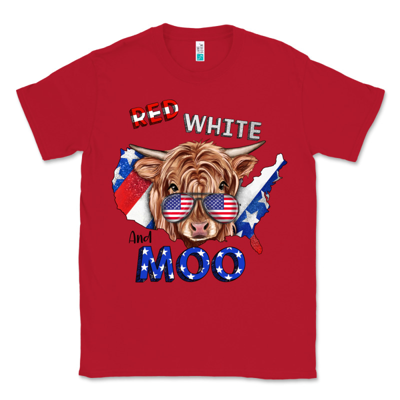 Red White And Moo Cow Classic Tee by RanaPortraitStore | Teevron