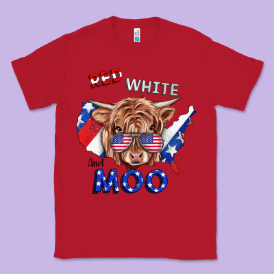 Red White And Moo Cow Classic Tee Designed By Ranaportraitstore
