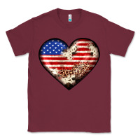 Burgundy western usa flag heart Classic Tee - JahusDesignShop