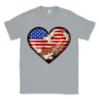 Heather Grey western usa flag heart Classic Tee - JahusDesignShop