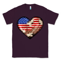 Plum western usa flag heart Classic Tee - JahusDesignShop