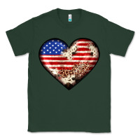 Sports Green western usa flag heart Classic Tee - JahusDesignShop
