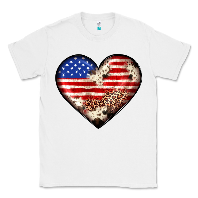 Western Usa Flag Heart Classic Tee by JahusDesignShop | Teevron
