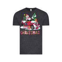 Vintage Black pink merry christmas Vintage Tee - MaliasSmallBusiness