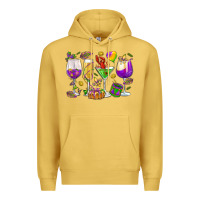 Antique Gold Mardi Gras wine glasses Premium Hoodie - HowdyJamesFarm