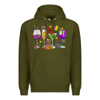 Mardi Gras Wine Glasses Premium Hoodie | Teevron