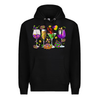 Black Mardi Gras wine glasses Premium Hoodie - HowdyJamesFarm