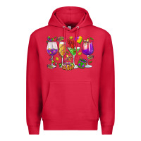 Cardinal Mardi Gras wine glasses Premium Hoodie - HowdyJamesFarm