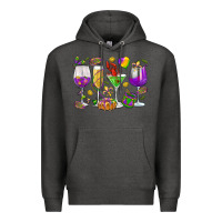 Charcoal Heather Mardi Gras wine glasses Premium Hoodie - HowdyJamesFarm